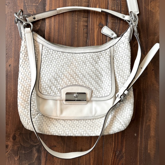Coach Kristen Hobo white woven leather - Picture 5 of 5